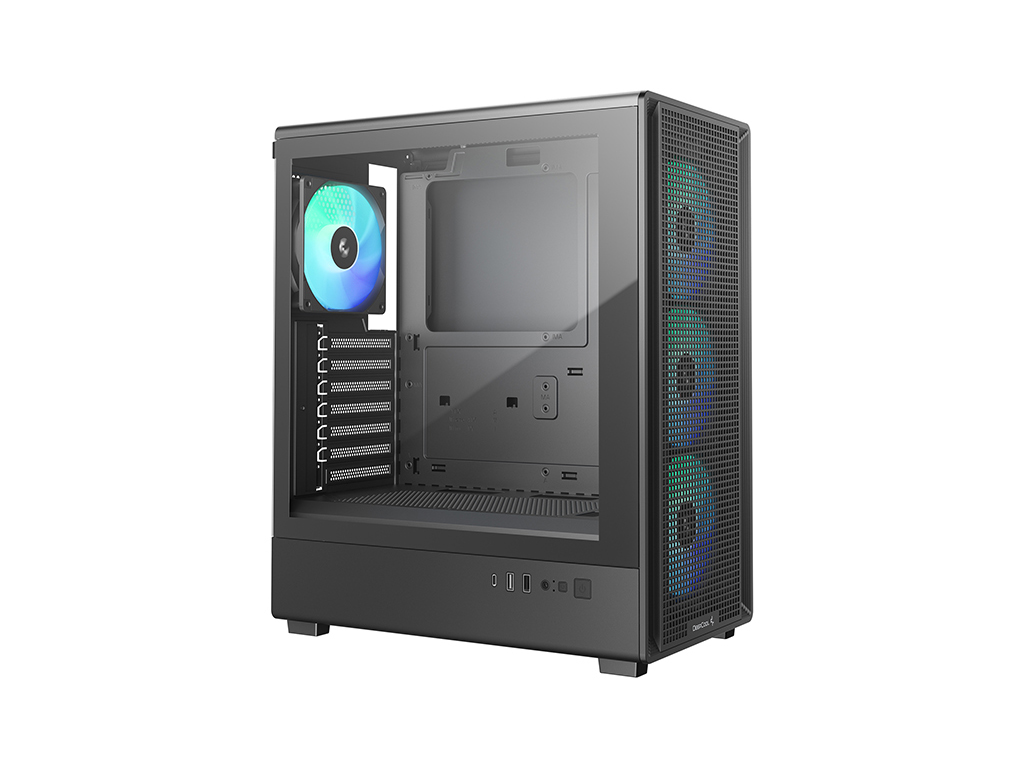Računalniško ohišje DeepCool CC550 4F, ATX, Midi-Tower, ARGB, kaljeno steklo, črno — slika 2