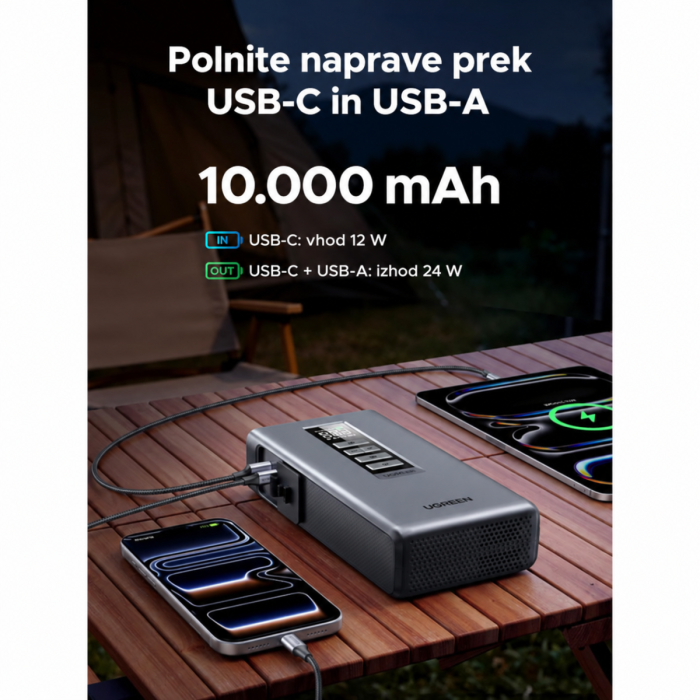 Ugreen 10000mAh prenosna baterija za zagon avta s kompresorjem — slika 4