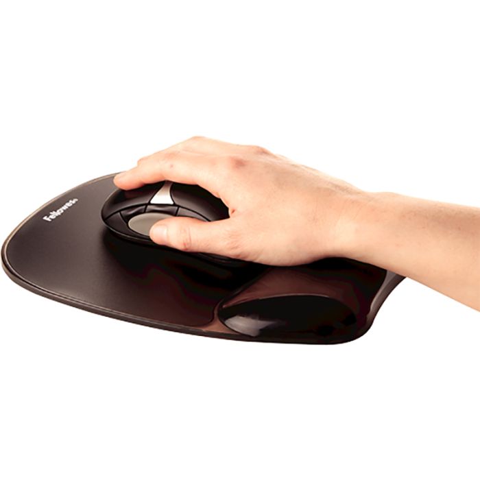 Fellowes Crystal Gel podloga za miško/počivalo za zapestje, črna — slika 2