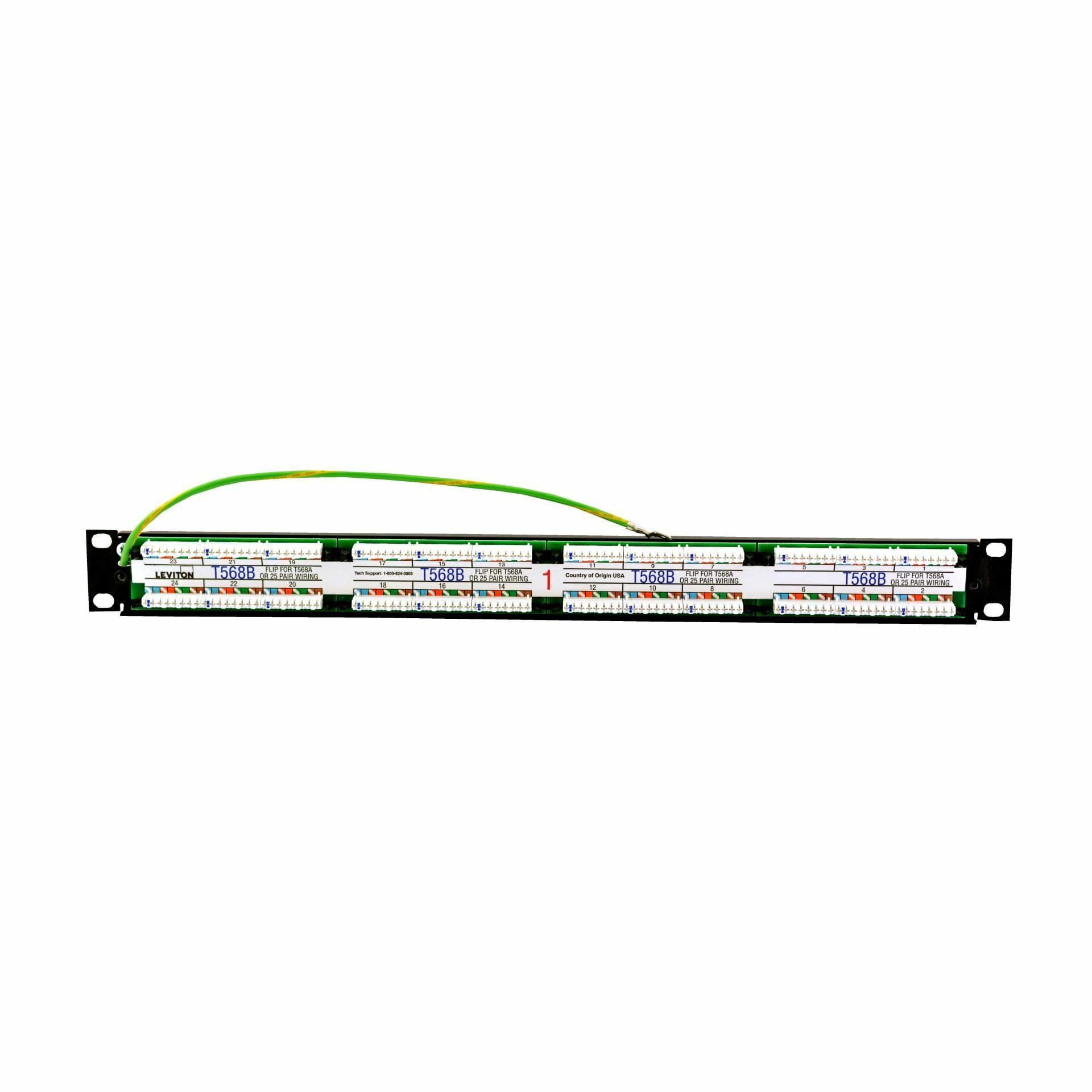 Leviton panel CAT.6+ UTP 24-port flat + nosilec kablov 69586-B24 — slika 2