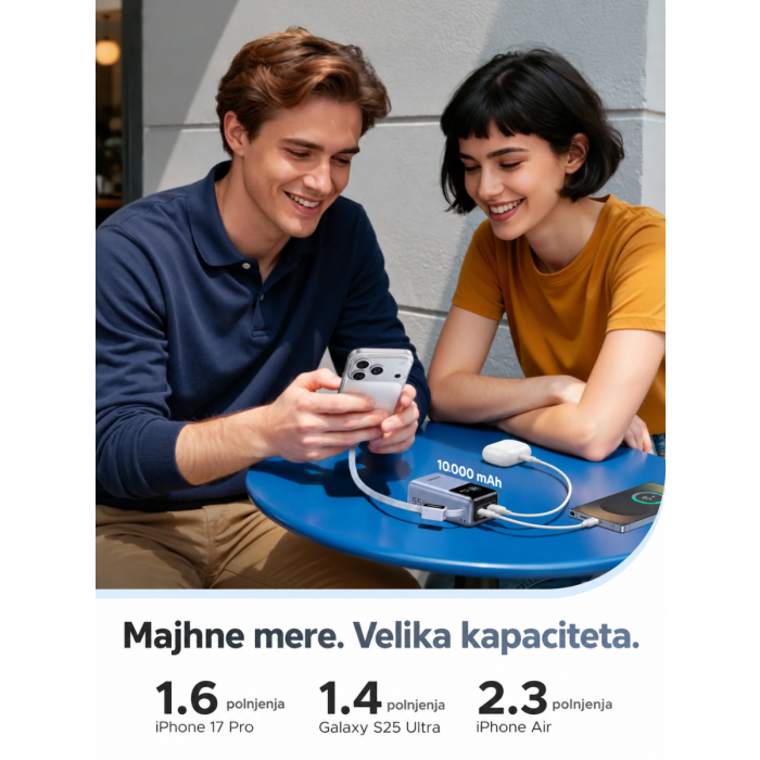 Ugreen 55W 10000mAh Nexode Pro prenosna baterija - siva — slika 3