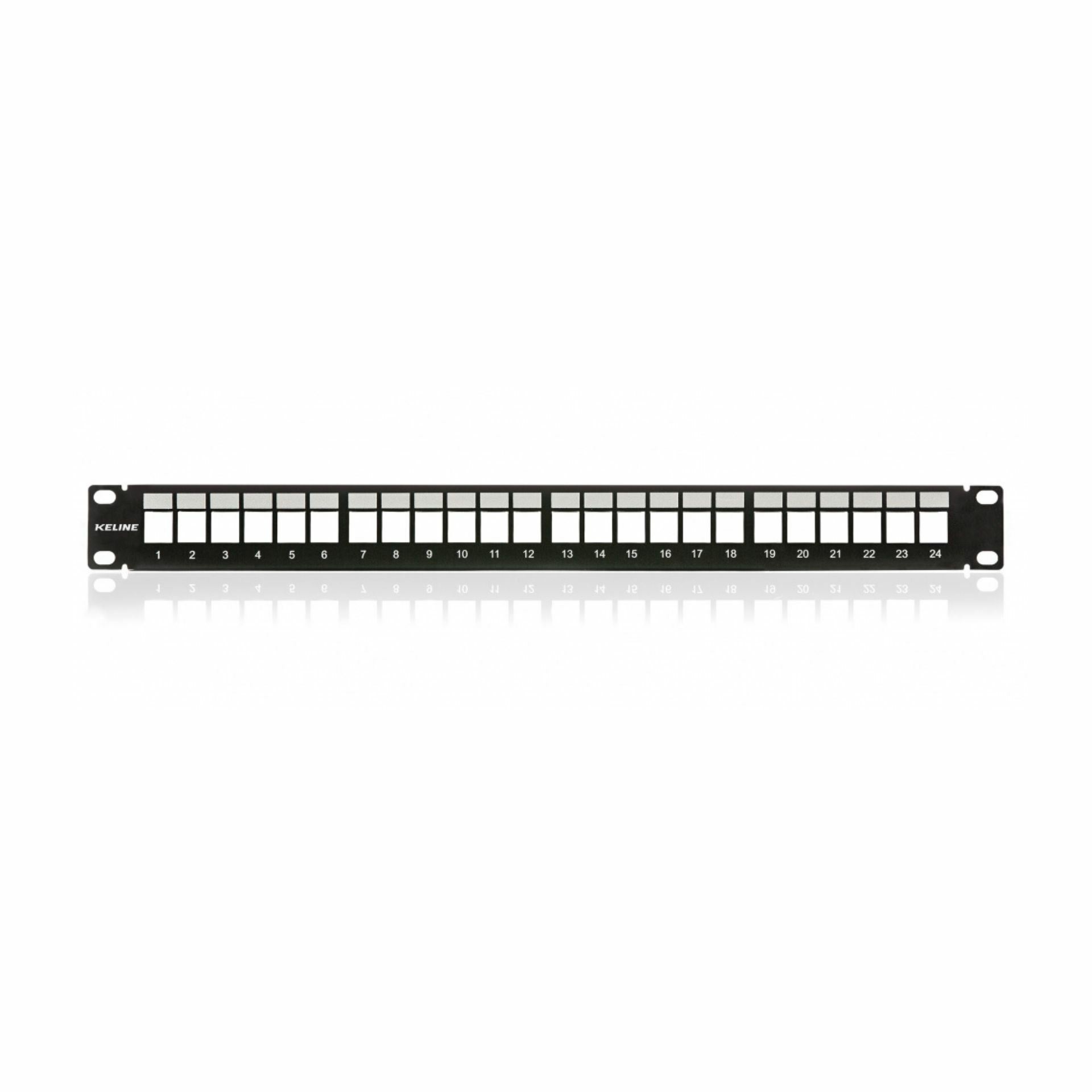 KELine panel CAT.5e/6/6A 24-port +nosilec kablov KEP-EMPTY-S