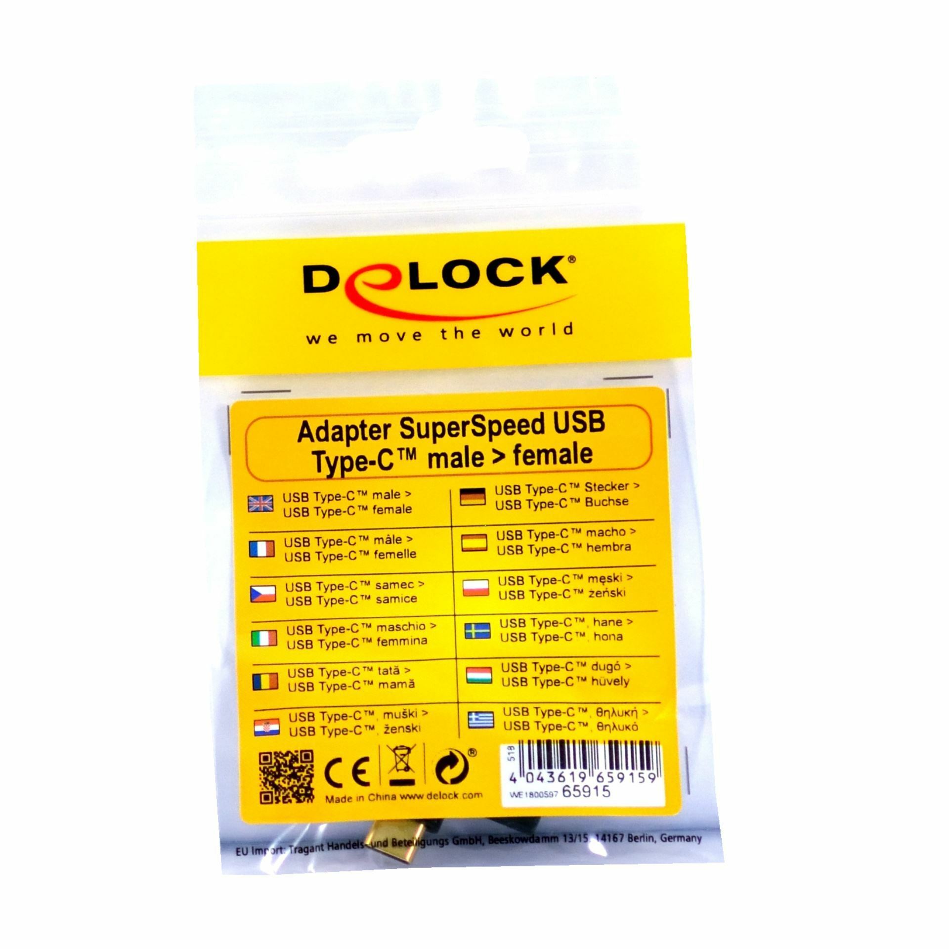 Delock adapter USB C 3.1 Gen 2 M-USB C Ž kotni-horiz. 65915 — slika 2