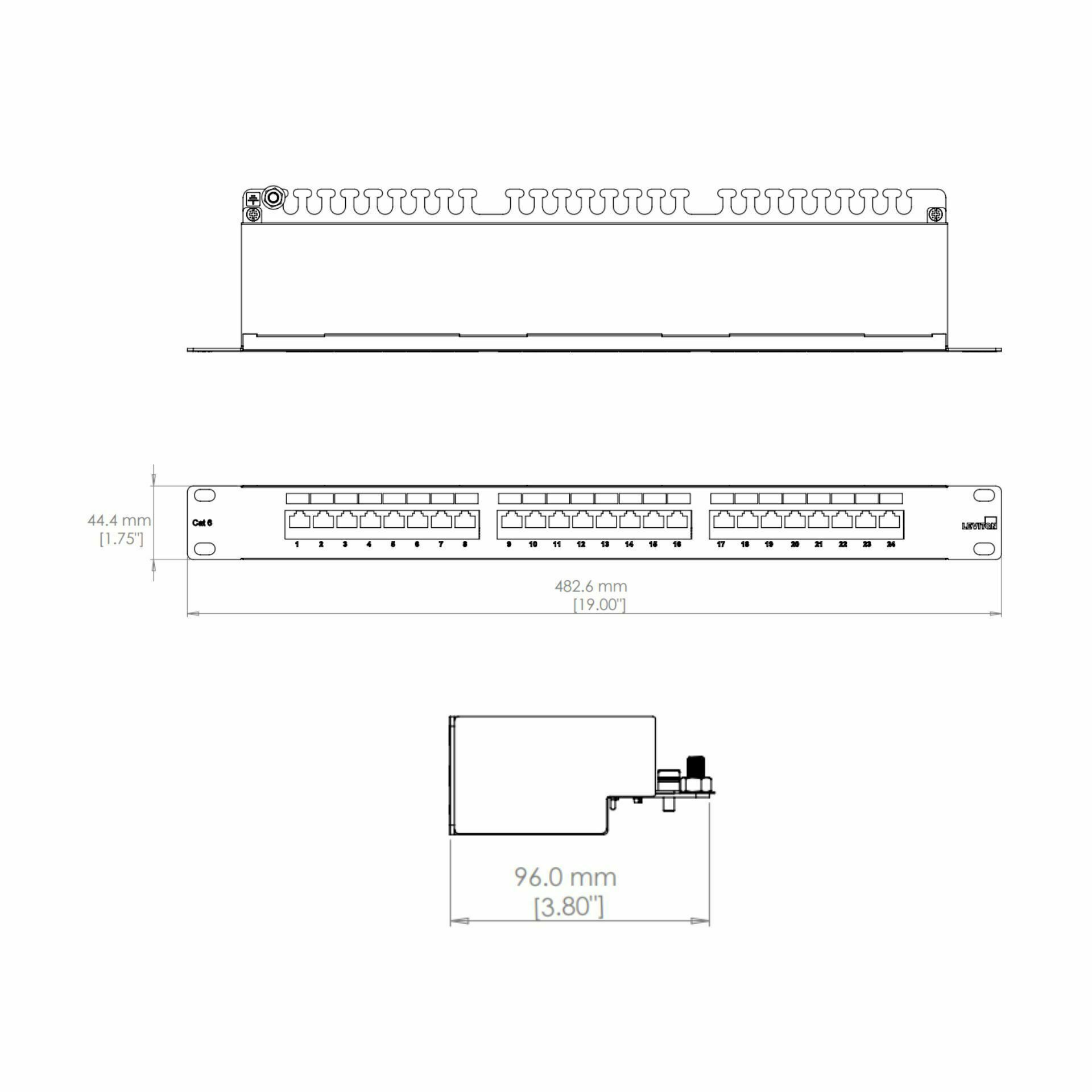 Leviton panel CAT.6+ UTP 24-port flat 69586-024 — slika 3