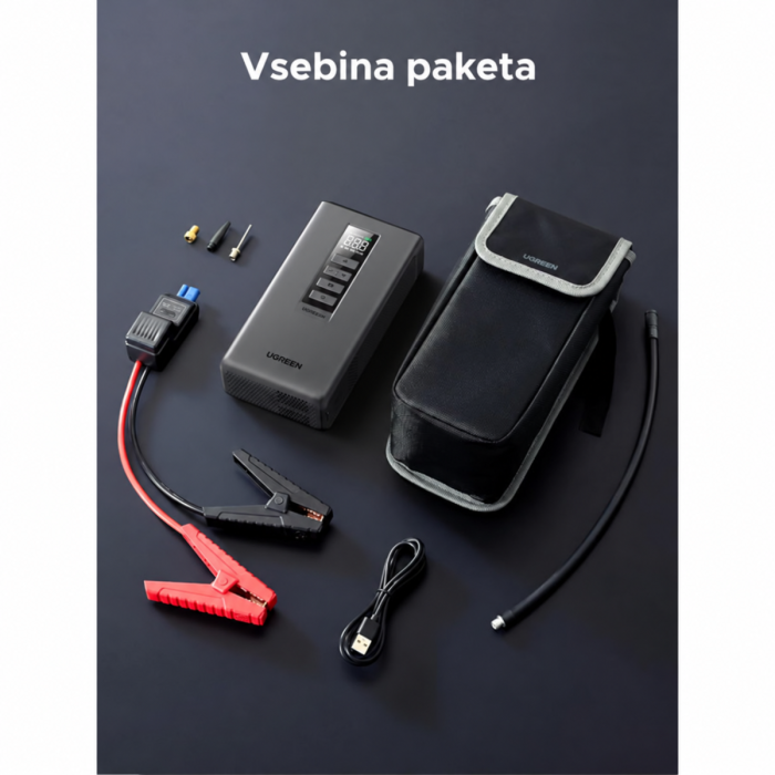 Ugreen 10000mAh prenosna baterija za zagon avta s kompresorjem — slika 3