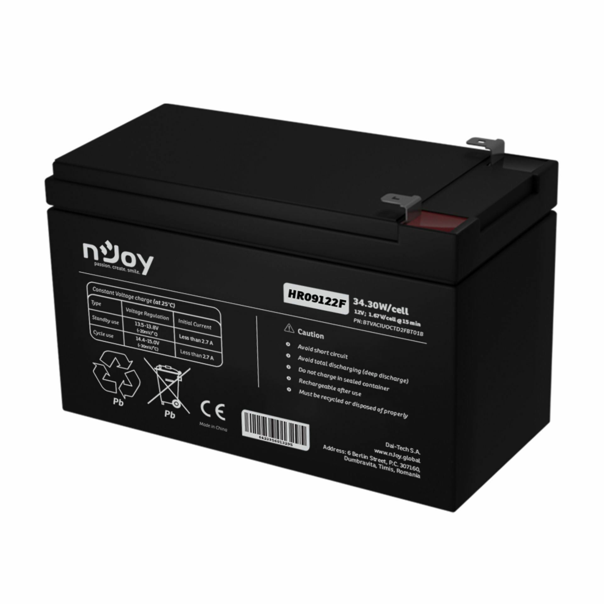 nJoy akumulator 12V/9Ah HR09122F