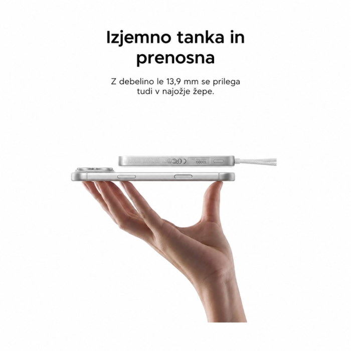 Ugreen 15W 10000mAh Qi2 prenosna baterija - bela — slika 2