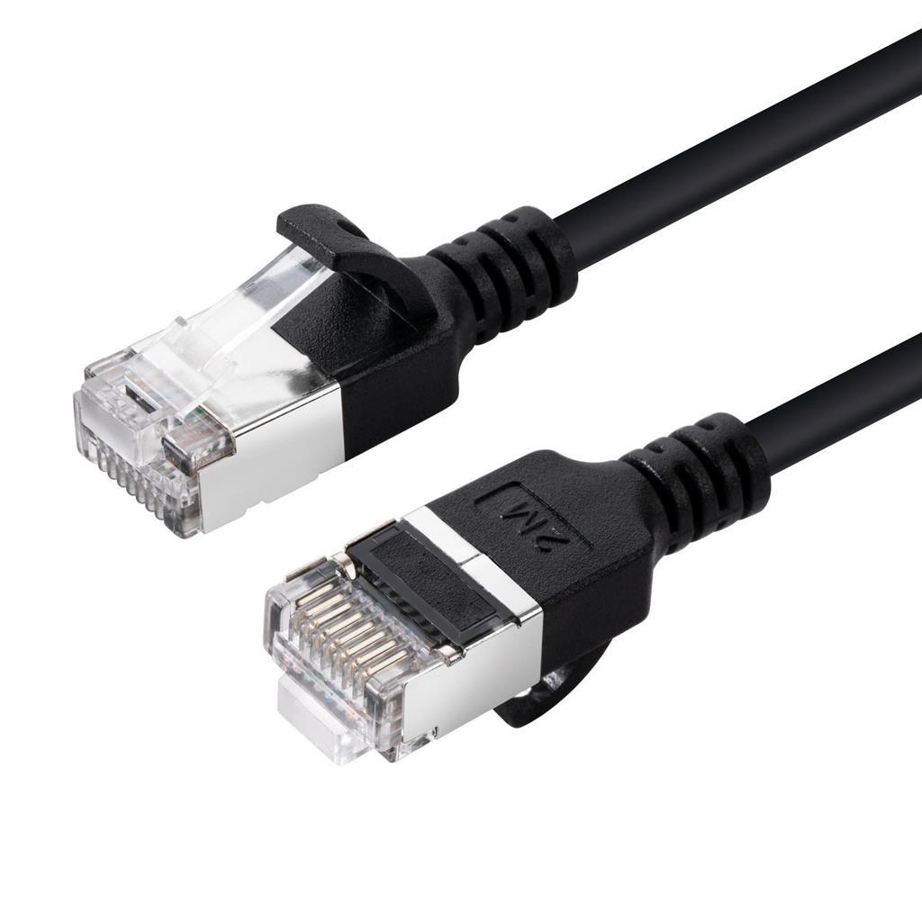 MicroConnect Kabel CAT6A U-FTP LSZH, 0.25m, Črn Omrežni, tanek